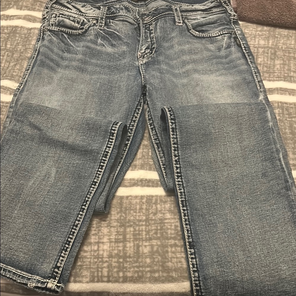 Silver Jeans Women's Straight Leg Blue Jeans